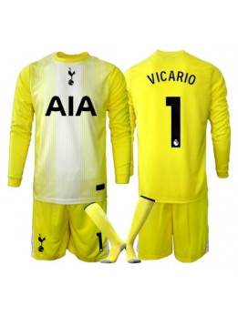 Tottenham Hotspur Guglielmo Vicario #1 Målvakt Replika Tredje Kläder Barn 2025-26 Långärmad (+ byxor)
